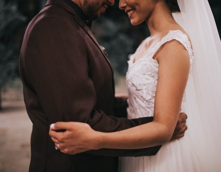 couple standing and hugging
