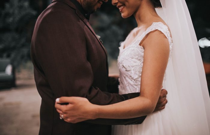 couple standing and hugging