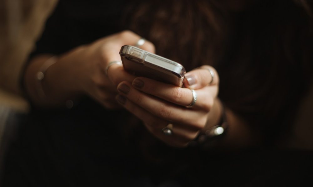 person using smartphone