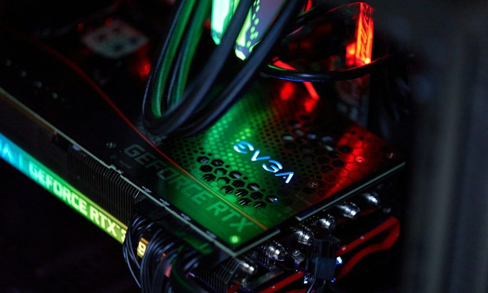 black and green audio mixer
